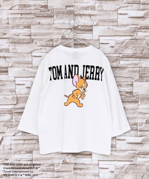 Tom＆Jerry（トムアンドジェリー）の「キッズ トムジェリ BIGロンT TOM&JERRY（Tシャツ/カットソー・キッズ・グレー系その他/ブラック/ベージュ系その他/ホワイト系その他/ダークブルー/ネイビー/オレンジ/オートミール/グレー系その他3/グレー系その他2/ブルー系その他/ブラック系その他/ダークグリーン/杢グレー/オフホワイト/チャコールグレー・130cm/120cm/150cm/140cm/110cm/160cm）」の3枚目の写真