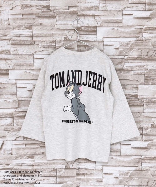 Tom＆Jerry（トムアンドジェリー）の「キッズ トムジェリ BIGロンT TOM&JERRY（Tシャツ/カットソー・キッズ・グレー系その他/ブラック/ベージュ系その他/ホワイト系その他/ダークブルー/ネイビー/オレンジ/オートミール/グレー系その他3/グレー系その他2/ブルー系その他/ブラック系その他/ダークグリーン/杢グレー/オフホワイト/チャコールグレー・130cm/120cm/150cm/140cm/110cm/160cm）」の11枚目の写真