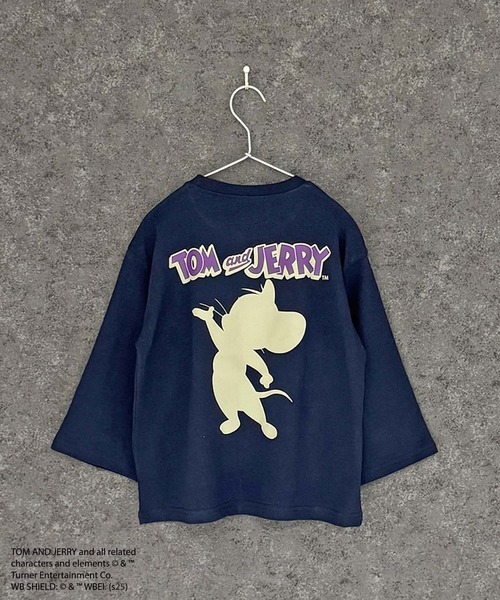 Tom＆Jerry（トムアンドジェリー）の「キッズ トムジェリ BIGロンT TOM&JERRY（Tシャツ/カットソー・キッズ・グレー系その他/ブラック/ベージュ系その他/ホワイト系その他/ダークブルー/ネイビー/オレンジ/オートミール/グレー系その他3/グレー系その他2/ブルー系その他/ブラック系その他/ダークグリーン/杢グレー/オフホワイト/チャコールグレー・130cm/120cm/150cm/140cm/110cm/160cm）」の21枚目の写真