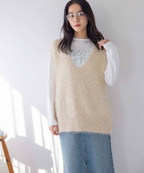 LOWRYS FARM（ローリーズファーム）の「ラメシャギーベスト 284592