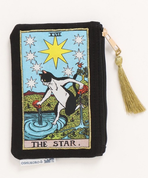 欧州航路(オウシュウコウロ)の「【欧州航路】オーガニックコットン キャットタロットポーチ(ポーチ・レディース・ブラック/グレー/ナチュラル・FREE)」の4枚目の写真