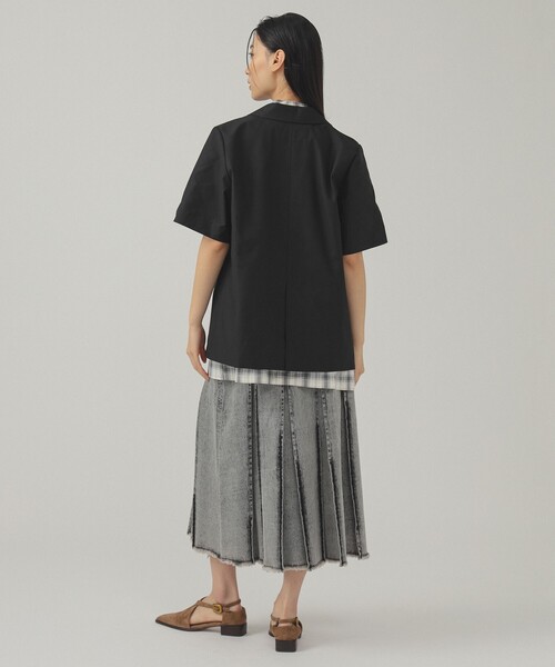 Ray BEAMS(レイビームス)の「4ボタン ダブル ハーフスリーブ ジャケット(テーラードジャケット・レディース・グレー/ブラック・0/1)」の19枚目の写真