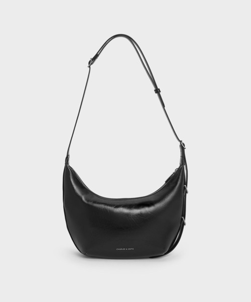 【charles & keith】ドラムバッグ Bryna ブライナ 黒 Noir Bryna Belted Shoulder Bag - CHARLES & KEITH US