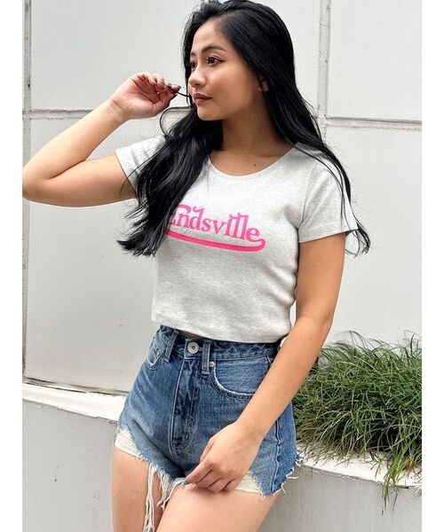 GYDA（ジェイダ）の「EndsvilleショートTシャツ（Tシャツ/カットソー・レディース・ブラック/ライトグレー/オフホワイト・FREE）」の13枚目の写真