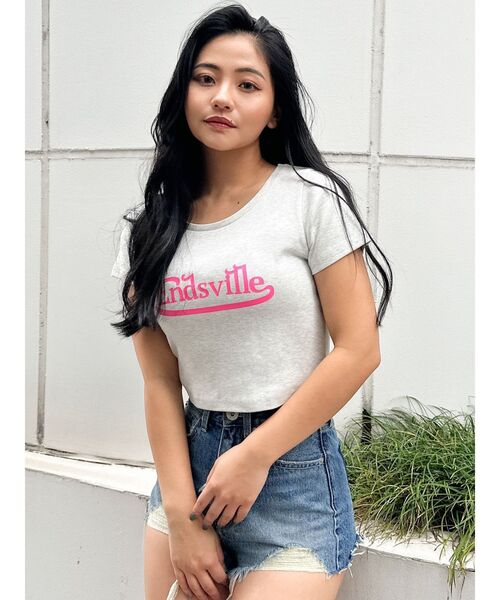 GYDA（ジェイダ）の「EndsvilleショートTシャツ（Tシャツ/カットソー・レディース・ブラック/ライトグレー/オフホワイト・FREE）」の14枚目の写真