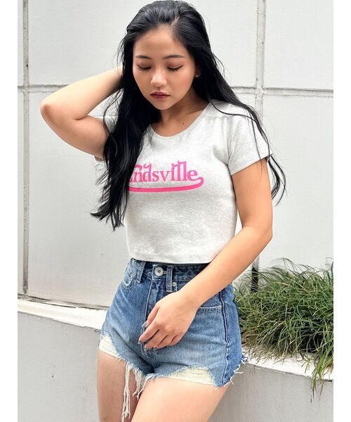 GYDA（ジェイダ）の「EndsvilleショートTシャツ（Tシャツ/カットソー・レディース・ブラック/ライトグレー/オフホワイト・FREE）」の15枚目の写真