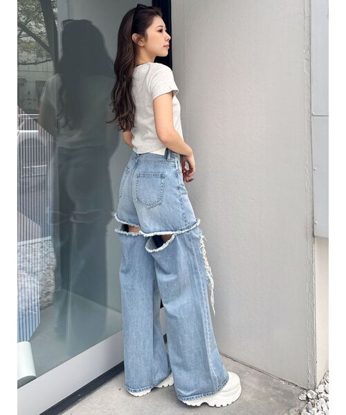 GYDA（ジェイダ）の「EndsvilleショートTシャツ（Tシャツ/カットソー・レディース・ブラック/ライトグレー/オフホワイト・FREE）」の21枚目の写真