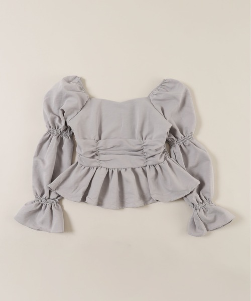 PHILLY(フィリー)の「【PHILLY】キャンディスリーブショートブラウス(シャツ/ブラウス・レディース・グレー/ホワイト・FREE)」の11枚目の写真