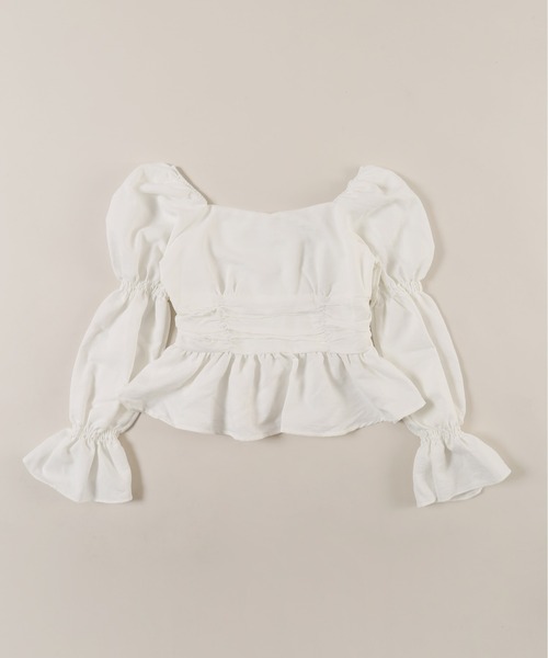 PHILLY(フィリー)の「【PHILLY】キャンディスリーブショートブラウス(シャツ/ブラウス・レディース・グレー/ホワイト・FREE)」の10枚目の写真