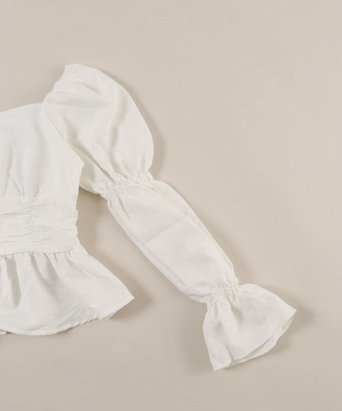 PHILLY(フィリー)の「【PHILLY】キャンディスリーブショートブラウス(シャツ/ブラウス・レディース・グレー/ホワイト・FREE)」の13枚目の写真