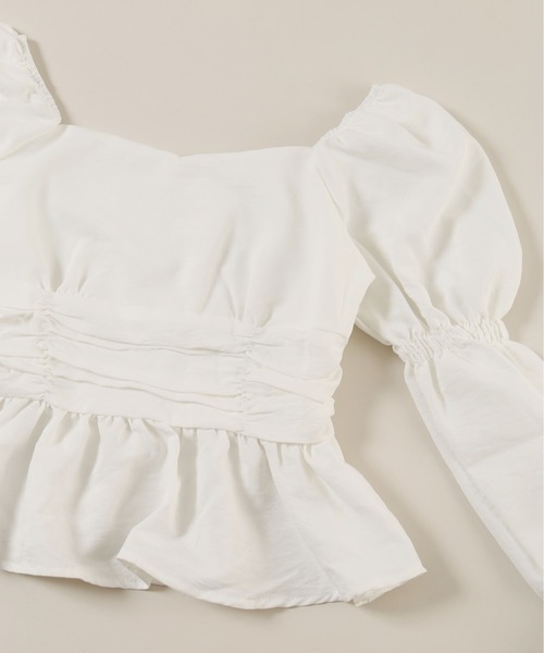 PHILLY(フィリー)の「【PHILLY】キャンディスリーブショートブラウス(シャツ/ブラウス・レディース・グレー/ホワイト・FREE)」の14枚目の写真