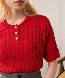 【U.S. POLO ASSN.】限定商品 ロイヤルケーブル ドライタッチ ニットポロシャツ