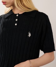 【U.S. POLO ASSN.】限定商品 ロイヤルケーブル ドライタッチ ニットポロシャツ