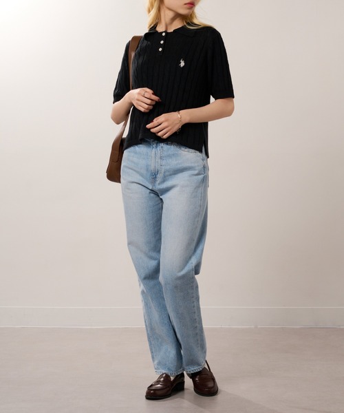 U.S. POLO ASSN.(ユーエスポロアッスン)の「【U.S. POLO ASSN.】限定商品 ロイヤルケーブル ドライタッチ ニットポロシャツ(ポロシャツ・レディース・アイボリー/イエロー/レッド/グレー/ネイビー/ブラック・FREE)」の19枚目の写真