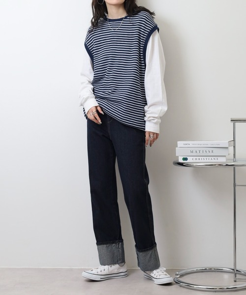 JEMORGAN(ジェーイーモーガン)の「JEMORGAN ワッフルボーダーベスト(ベスト・メンズ・ナチュラル/杢グレー/ネイビー・M/XL/L)」の21枚目の写真