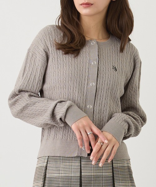 NICOLE CLUB（ニコル　クラブ）の「リングドットカーディガン（カーディガン/ボレロ・レディース・グレー/ブルー/ネイビー/イエロー/オレンジ・FREE）」の2枚目の写真