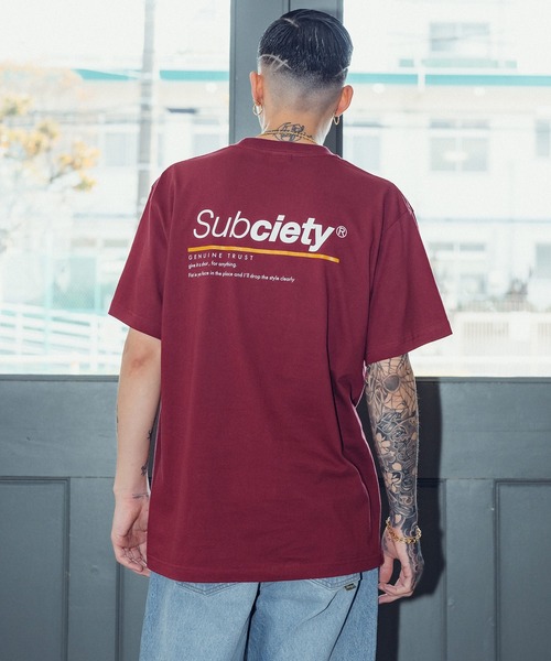 Subciety(サブサエティ)の「Trust tee(Tシャツ/カットソー・メンズ・スミクロ/ホワイト/バーガンディー/ブラック・SMALL/MEDIUM/LARGE/X-LARGE/XX-LARGE)」の5枚目の写真