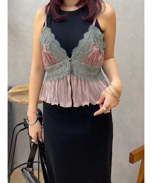 EVRIS（エヴリス）の「ティアードレースキャミソール（キャミソール・レディース・イエロー/ピンク/ブラック・FREE）」の12枚目の写真