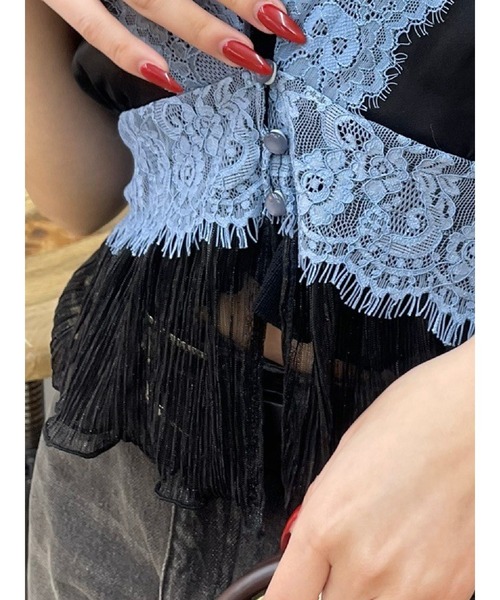 EVRIS（エヴリス）の「ティアードレースキャミソール（キャミソール・レディース・イエロー/ピンク/ブラック・FREE）」の22枚目の写真