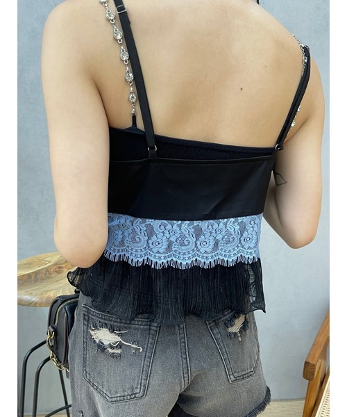 EVRIS（エヴリス）の「ティアードレースキャミソール（キャミソール・レディース・イエロー/ピンク/ブラック・FREE）」の21枚目の写真