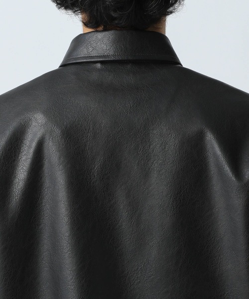 BAYFLOW（ベイフロー）の「フェイクレザーシャツ（ブルゾン・メンズ・ブラック・MEDIUM/LARGE）」の6枚目の写真