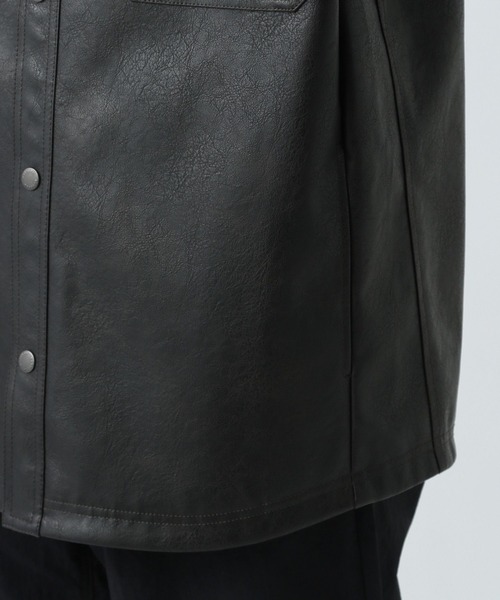 BAYFLOW（ベイフロー）の「フェイクレザーシャツ（ブルゾン・メンズ・ブラック・MEDIUM/LARGE）」の9枚目の写真
