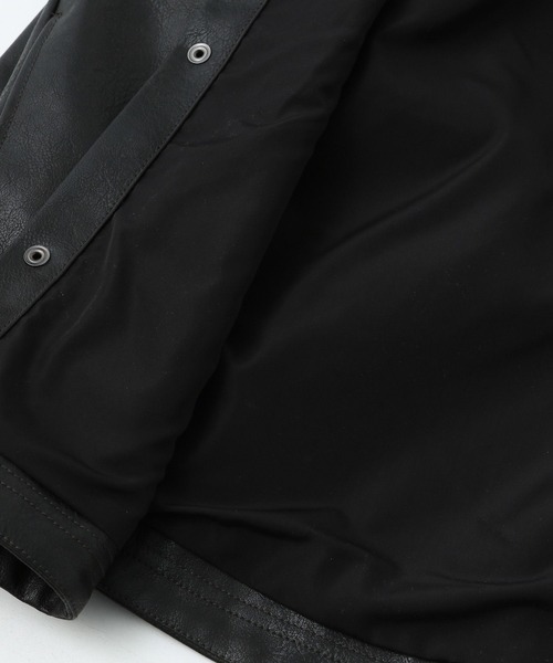 BAYFLOW（ベイフロー）の「フェイクレザーシャツ（ブルゾン・メンズ・ブラック・MEDIUM/LARGE）」の11枚目の写真