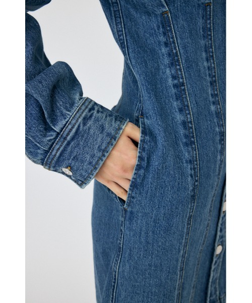 MOUSSY(マウジー)の「WAIST TUCK MINI ドレス(ワンピース・レディース・ブルー/キナリ/ワンウォッシュ・1/2)」の14枚目の写真