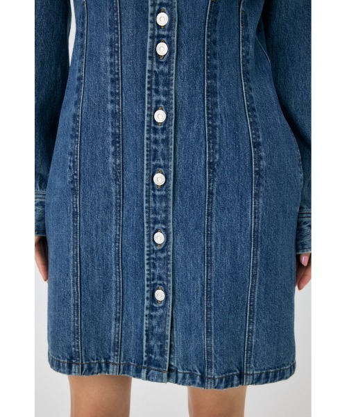 MOUSSY(マウジー)の「WAIST TUCK MINI ドレス(ワンピース・レディース・ブルー/キナリ/ワンウォッシュ・1/2)」の15枚目の写真