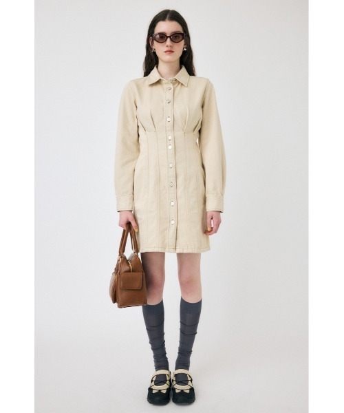 MOUSSY(マウジー)の「WAIST TUCK MINI ドレス(ワンピース・レディース・ブルー/キナリ/ワンウォッシュ・1/2)」の21枚目の写真