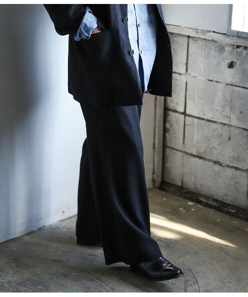 PORT BY ARK（ポートバイアーク）の「PORT BY ARK / ポートバイアーク：Baggy Trousers：PO17-P001[COR]（スラックス・メンズ・サンドベージュ/ブラック・2/1）」の5枚目の写真