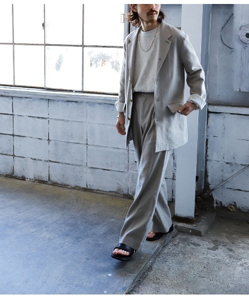 PORT BY ARK（ポートバイアーク）の「PORT BY ARK / ポートバイアーク：Baggy Trousers：PO17-P001[COR]（スラックス・メンズ・サンドベージュ/ブラック・2/1）」の17枚目の写真