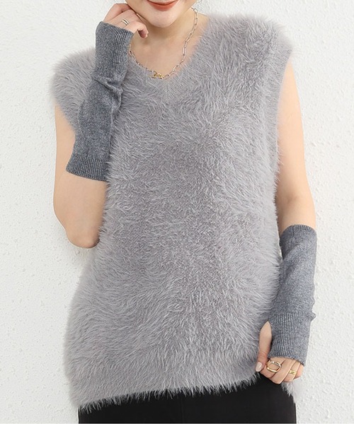 LUMIRA(アパレル)(ルミラ)の「ふわふわシャギー ニット(ニット/セーター・レディース・ベージュ/アイボリー/グレー/ブラック・FREE)」の21枚目の写真