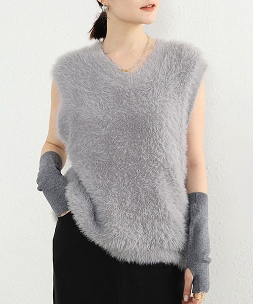 LUMIRA(アパレル)(ルミラ)の「ふわふわシャギー ニット(ニット/セーター・レディース・ベージュ/アイボリー/グレー/ブラック・FREE)」の20枚目の写真
