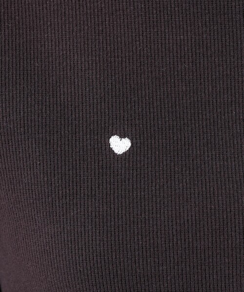 セール】ミニハート刺繍ロンT/リブロンT（Tシャツ/カットソー