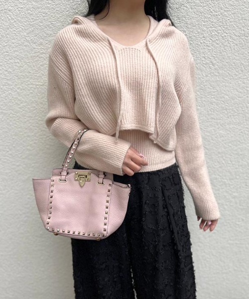 MODE ROBE（モードローブ）の「フリンジチェックワイドパンツ（その他パンツ・レディース・ブラック/チャコールグレー/ベージュ・FREE）」の12枚目の写真