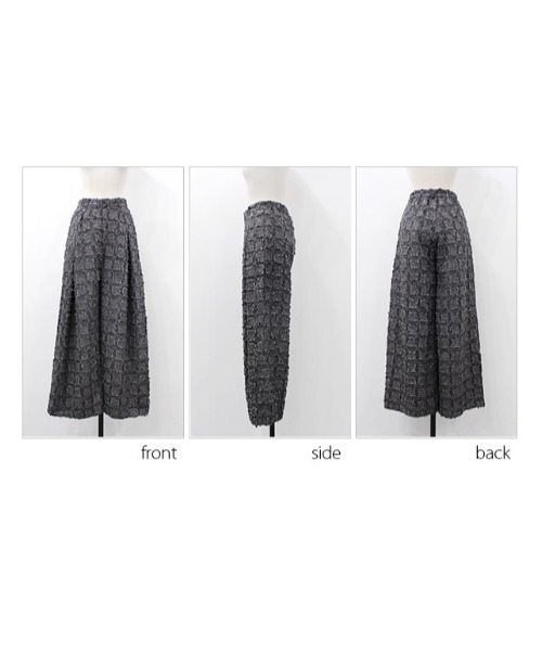 MODE ROBE（モードローブ）の「フリンジチェックワイドパンツ（その他パンツ・レディース・ブラック/チャコールグレー/ベージュ・FREE）」の20枚目の写真