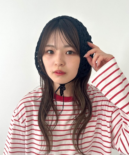 CLEA(クレア)の「マルチウェイクロシェスカーフ(バンダナ/スカーフ・レディース・アイボリー/ブラック・FREE)」の15枚目の写真