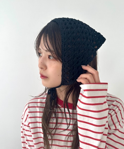 CLEA(クレア)の「マルチウェイクロシェスカーフ(バンダナ/スカーフ・レディース・アイボリー/ブラック・FREE)」の17枚目の写真