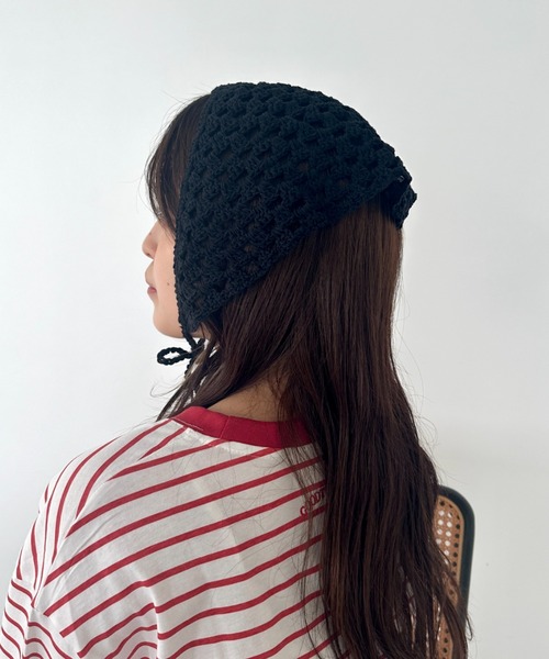 CLEA(クレア)の「マルチウェイクロシェスカーフ(バンダナ/スカーフ・レディース・アイボリー/ブラック・FREE)」の19枚目の写真