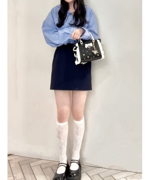 SAMANTHAVEGA（サマンサベガ）の「リボンジュエリーフラッター（ミニ）（ショルダーバッグ・レディース・ライトブルー/ピンク/ブラック・FREE）」の9枚目の写真