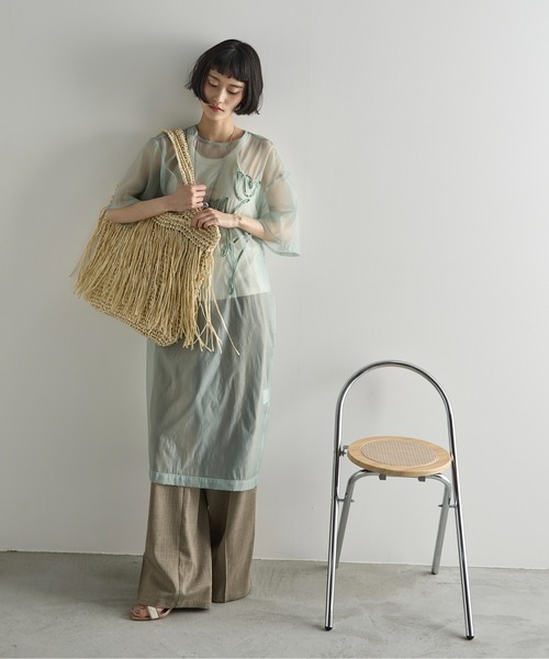 THE YOn（ザヨン）の「フラワーコード刺繍シアーワンピース（ワンピース・レディース・ミント/キャメル/アイボリー・FREE）」の11枚目の写真