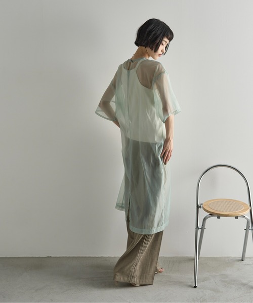 THE YOn（ザヨン）の「フラワーコード刺繍シアーワンピース（ワンピース・レディース・ミント/キャメル/アイボリー・FREE）」の18枚目の写真