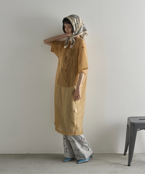 セール】フラワーコード刺繍シアーワンピース（ワンピース）｜THE YOn