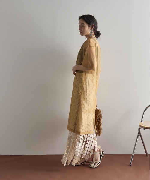 セール】フラワーコード刺繍シアーワンピース（ワンピース）｜THE YOn