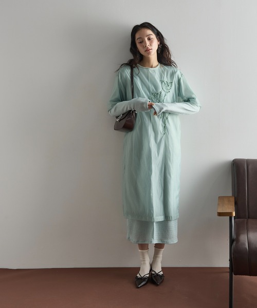 セール】フラワーコード刺繍シアーワンピース（ワンピース）｜THE YOn