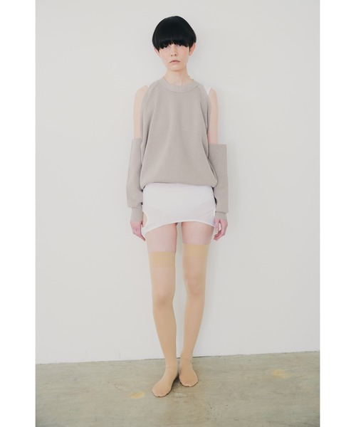 tシャツ 「Abor」Cut Shoulder Sweat Mood Knit Tops/カットショルダースウェットムードニットトップス レディース セール】【Abor】Cut Shoulder Sweat Mood Knit Tops/カット