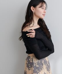 シアーギャザーオフショルプルオーバー