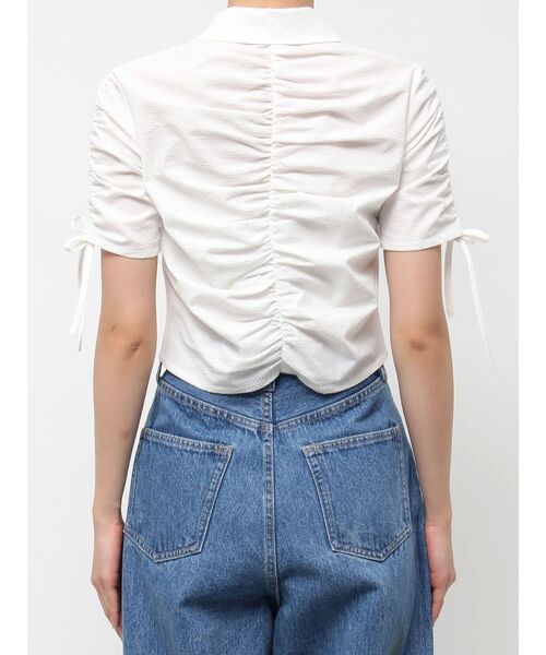 EMODA  エモダ ギャザージップシャツトップ 即納 セール】ギャザージップシャツトップ（シャツ/ブラウス）｜EMODA