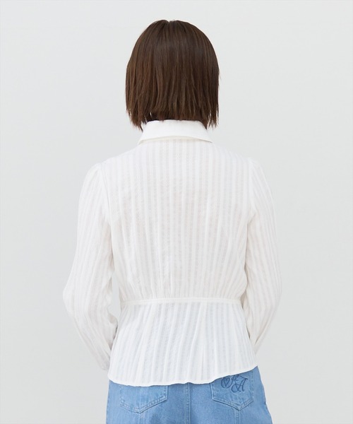 REDYAZEL（レディアゼル）の「フレアペプラムシャツ（シャツ/ブラウス・レディース・オフホワイト/サックスブルー/ブラック・FREE）」の14枚目の写真